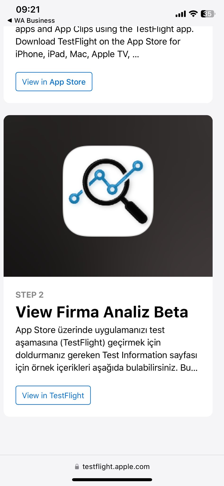 TestFlight'ta Görüntüle